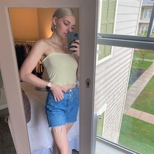 Yellow/blue/white striped tank small/pacsun